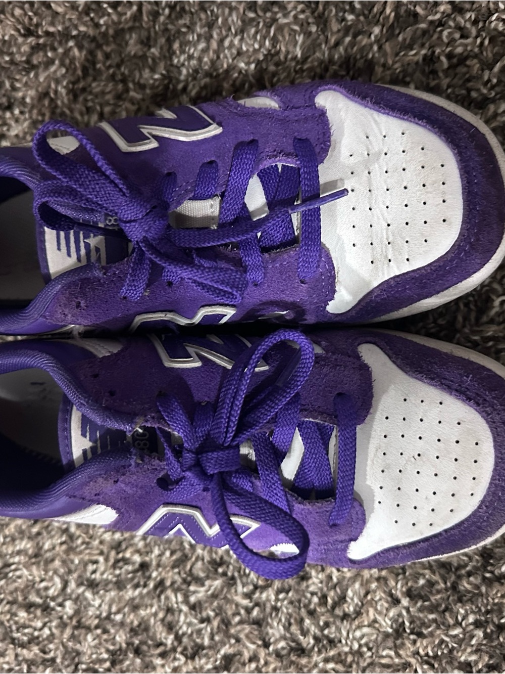 New Balance Kids Purple and White Athletic Sneakers